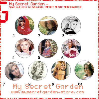 Olivia Newton-John - Portrait Pinback Button Badge Set 1a or 1b ( or Hair Ties / 4.4 cm Badge / Magnet / Keychain Set )